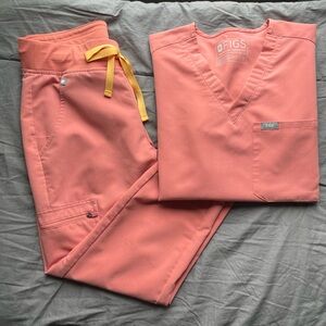 Figs Coral Scrub Set XS